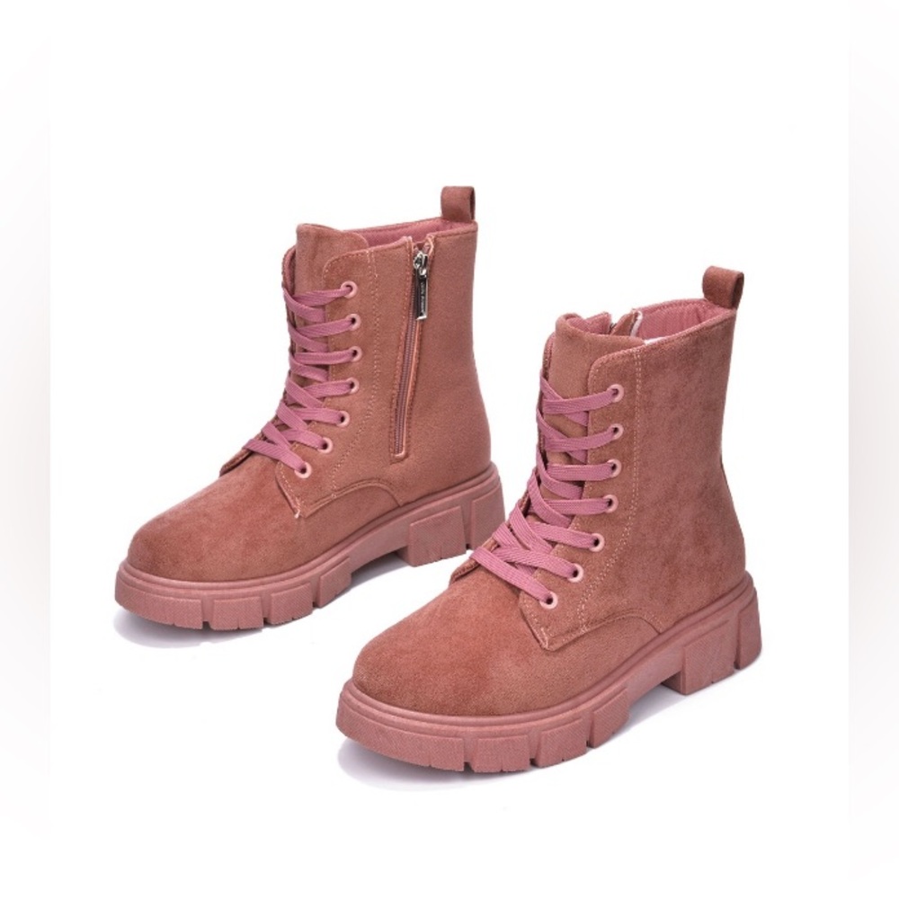 Mauve Combat Boots